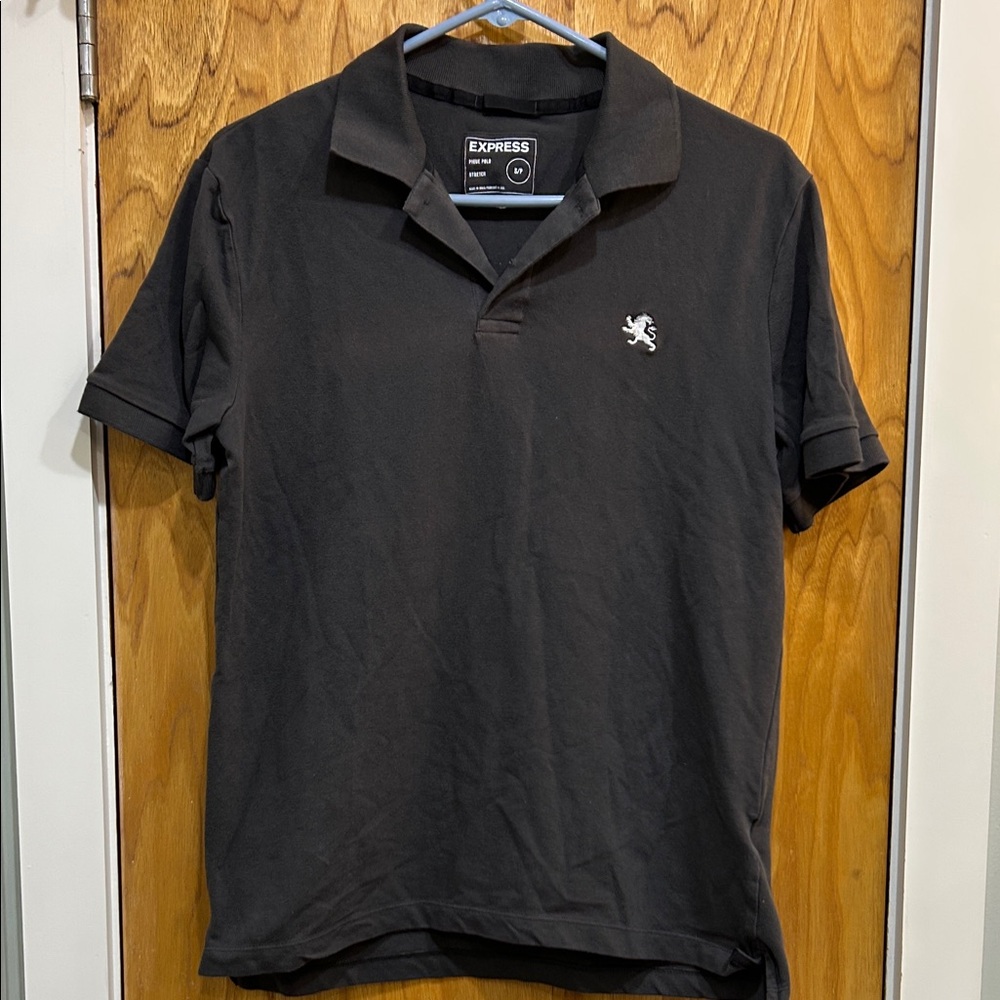 Express Black Stretch Pique Polo Shirt Men’s Small